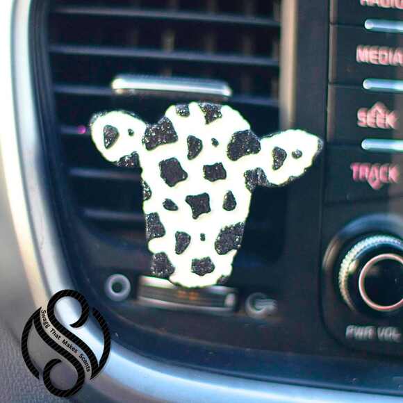 Cow Print Silicone Vent Clip Mold | DIY Car Freshie Resin Mold – Farm Style - Picture 6 of 6